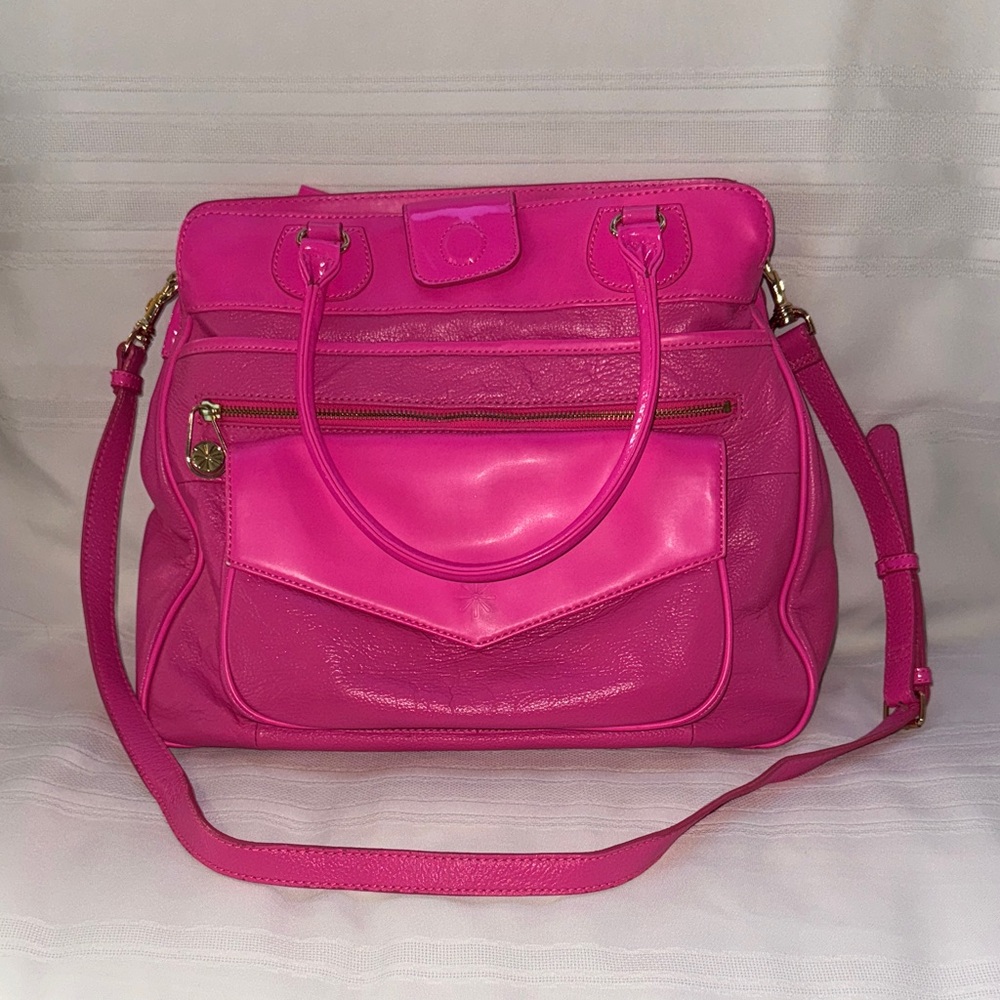 Isaac Mizrahi Stylish Pink Women's Handbag w/makeup bag